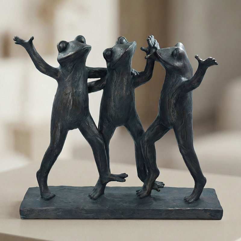 Dancing Frog Trio Sculpture