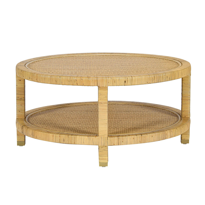 Table basse en rotin naturel Clyatt