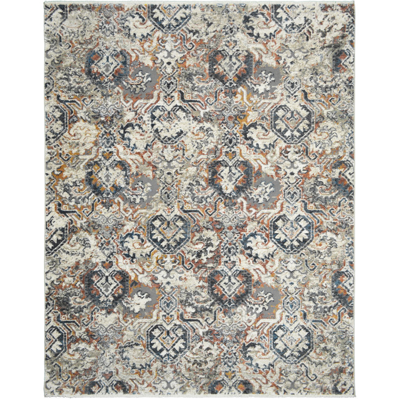 Tapis oriental gris Lilwenn, Rectangle 9 pi 2 po x 12 pi 6 po