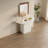 Semi-Circle Dining Table Set with 2 Chairs, Cream White, Small Kitchen