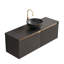 Meuble-lavabo mural 48 po en contreplaqué avec lavabos en céramique et portes doubles en sergé et armoire de rangement noir-136269274