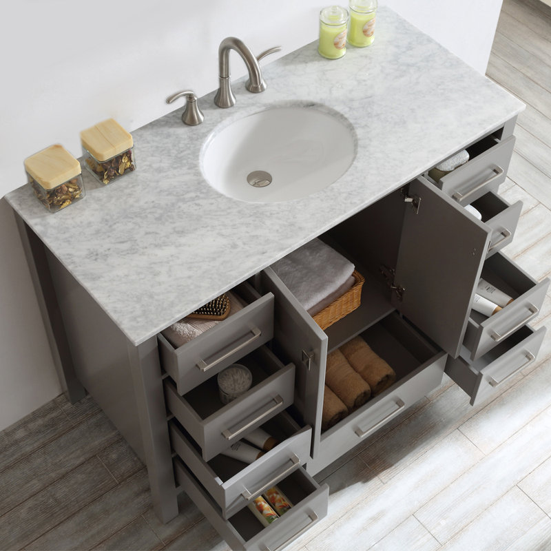 Bhalaram 48" Single Bathroom Vanity Set, Gray