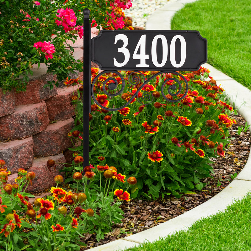 Nite Bright Scroll Reflective Address Post Lawn Insert