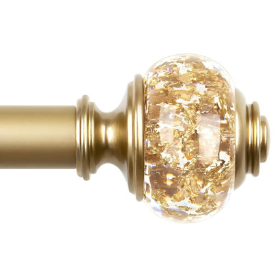 Curtain Rod 48 To 84 Inch, Telescoping Splicing Drapery Rods With Decorative Translucent Finials
