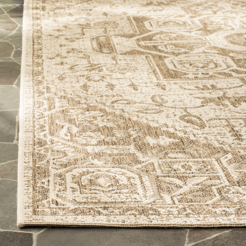 Klaus Hooked Beige Indoor/Outdoor Rug, Rectangle 91 x 152 cm
