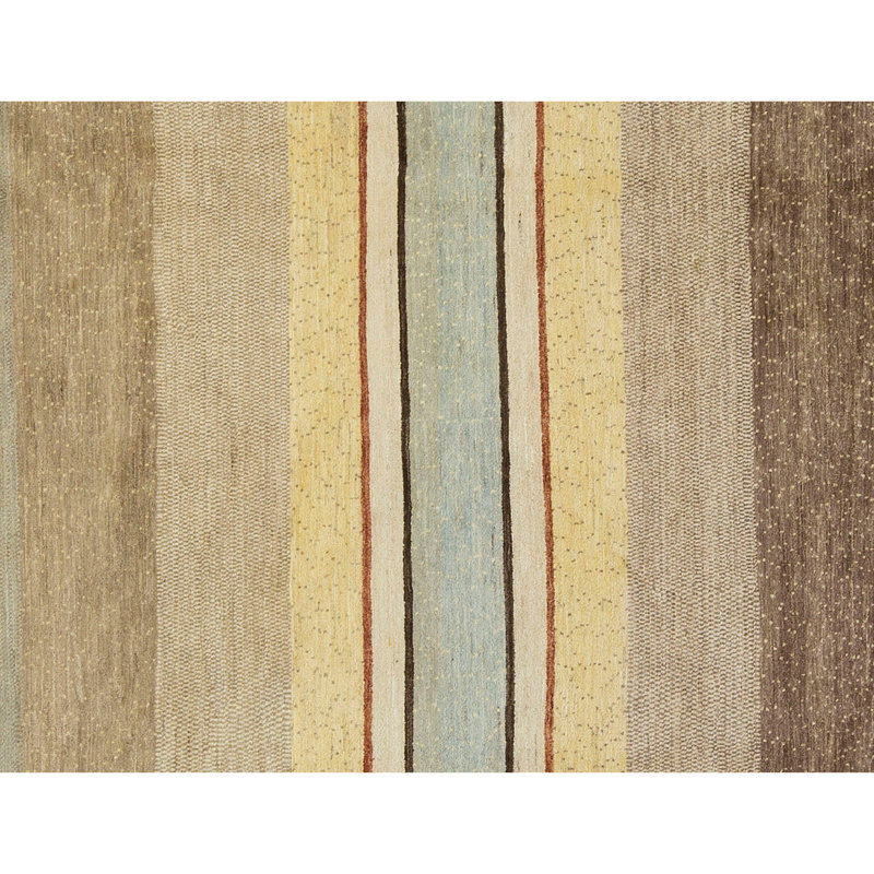 Tapis beige, bleu et brun noué à la main de haute qualité