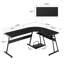 Ivinta L-shaped Metal Frame Computer Desk with Keyboard Tray 58'' W-1786947589
