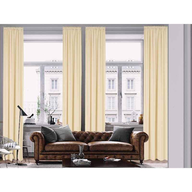 Rideau simple occultant doublé, Crème, crème, L 100 po x L 72 po