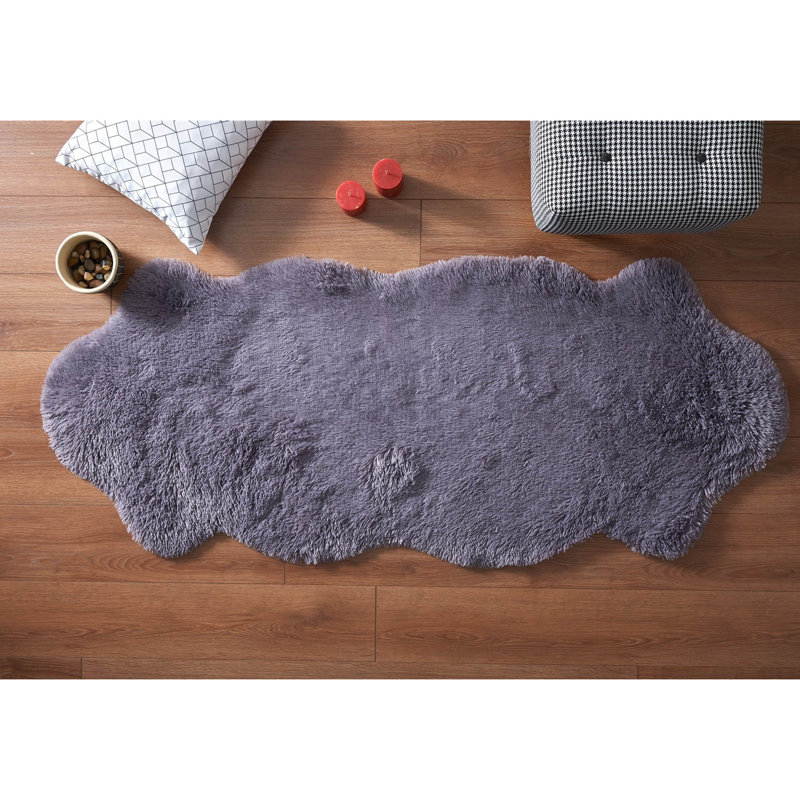 Tapis gris en acrylique tissé à plat de couleur unie Novelty Kendricks, Nouveauté 2 pi 4 po x 4 pi 7 po