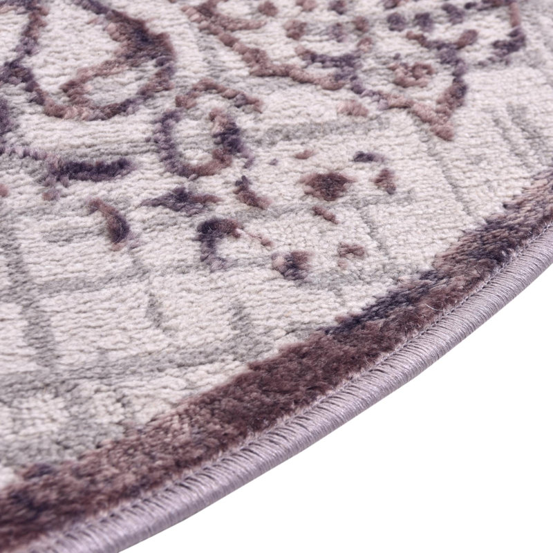 Tapis violet Alissa, Rond 5 pi 3 po