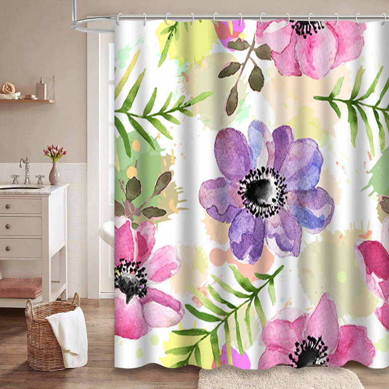Papier peint floral avec 12 crochets, L 72 po x l 78 po
