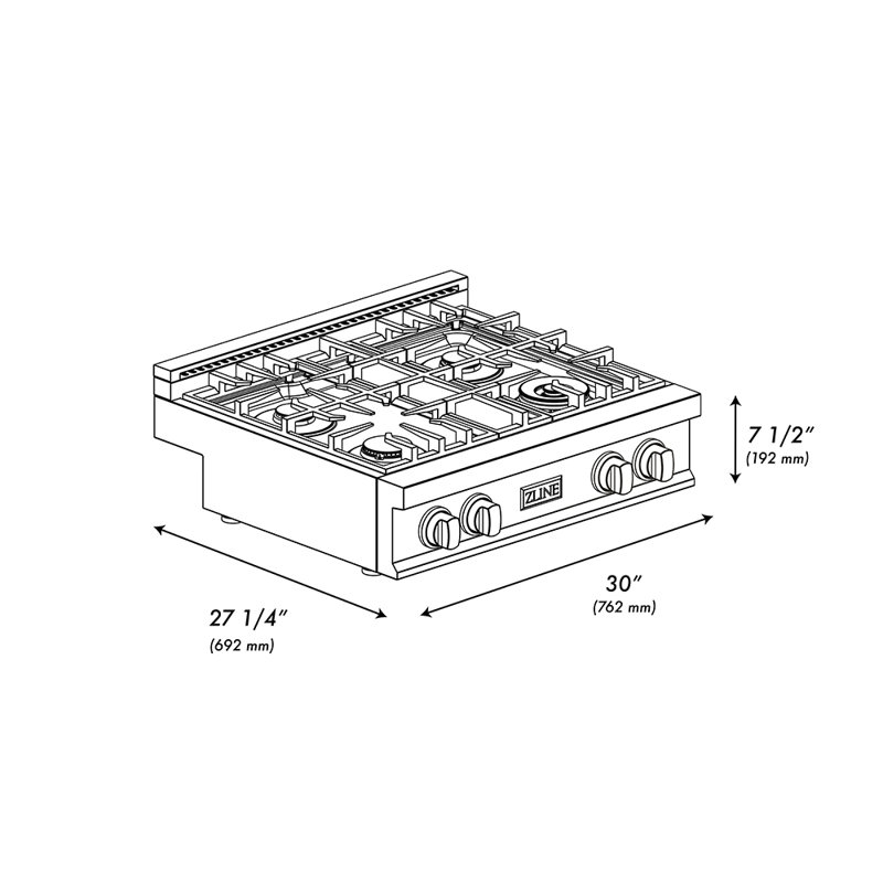 Autograph Edition 30" Gas Cooktop with 4 Burners, Stainless Steel Gold