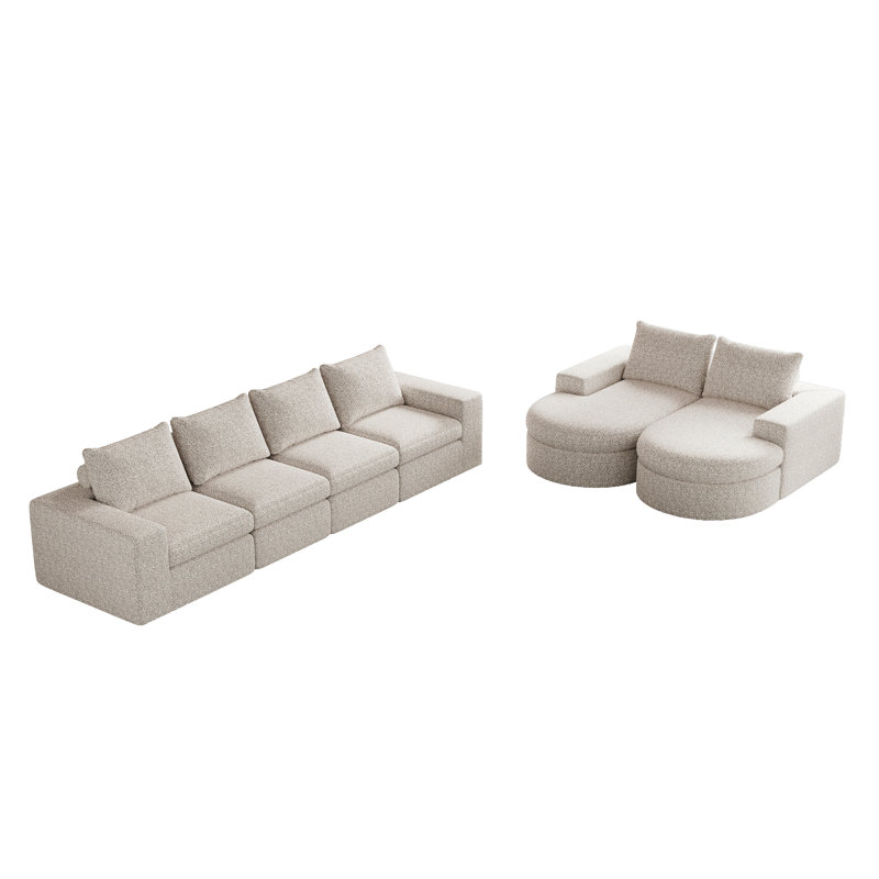 Canapé modulaire Chenille Cloud, Chenille beige