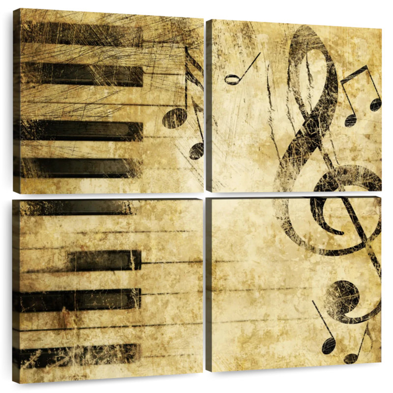Abarca Antique Piano Music Notes, 45" H x 45" W
