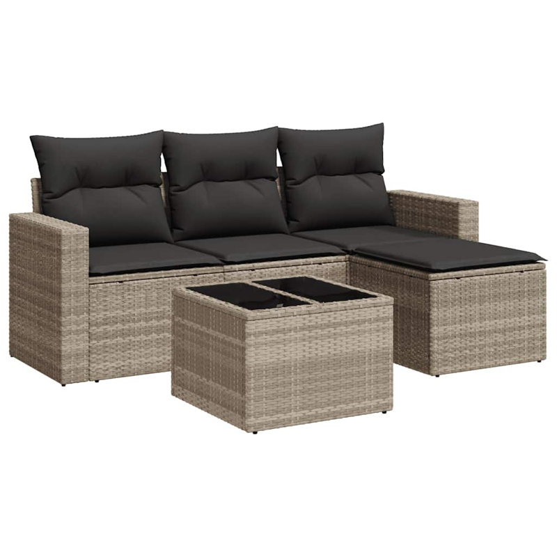  Ensemble de canapé de jardin gris clair