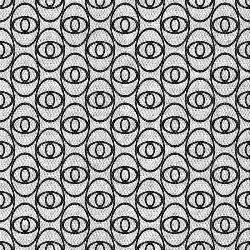 Tapis noir/blanc à motifs, Carré 3 pi
