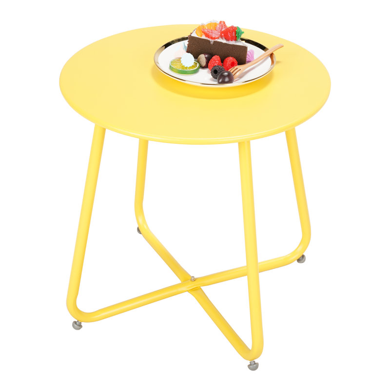 Table d'appoint en métal Naropa, Jaune