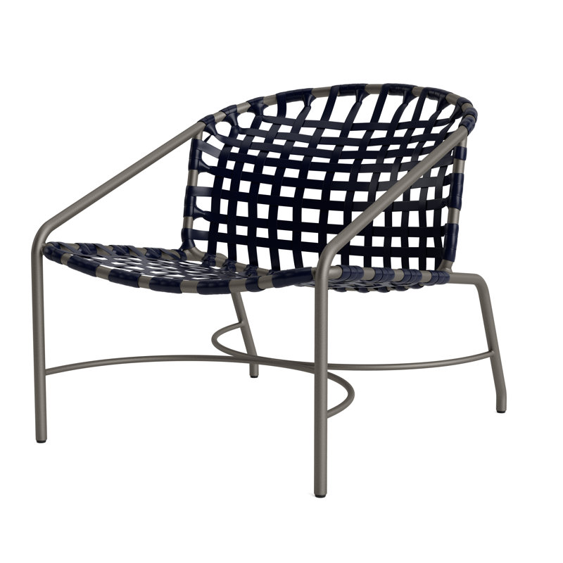 Kantan Outdoor Lounge Chair, Mica/Marine Vinyl Lace