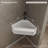 MonBlari 20"  Triangle Solid Surface Corner Bathroom Sink Matt White-126756298