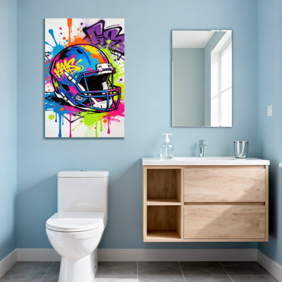 Abstract Colorful Helmet Graffiti Art Print Design