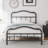 Amylia Double Wave Headboard and Footboard Heavy Duty Anti-sway 14in High Steel Tube Iron Bed with Storage-671799880