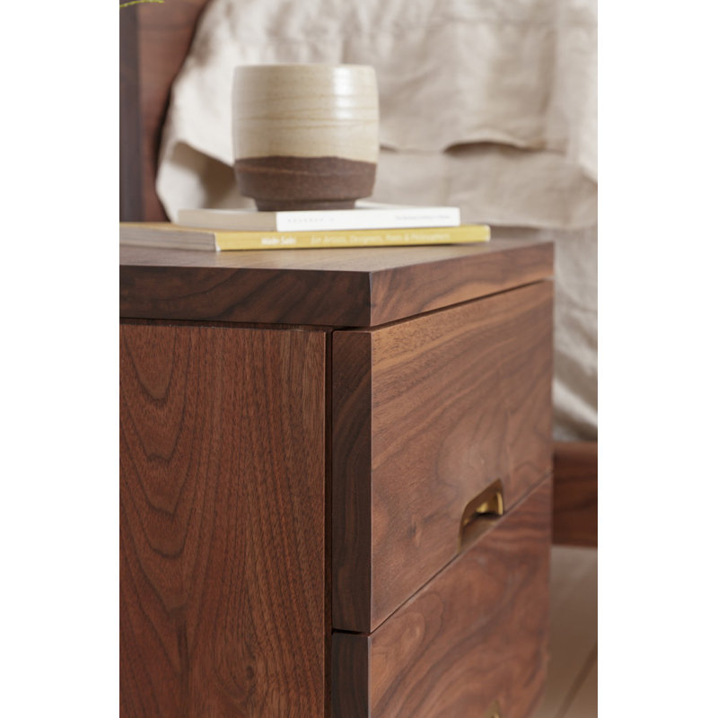 Simple Solid Wood End Table, Brown Wood