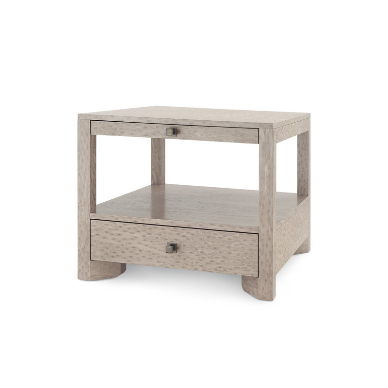 Lugano 1 - Drawer Nightstand, Taupe Gray