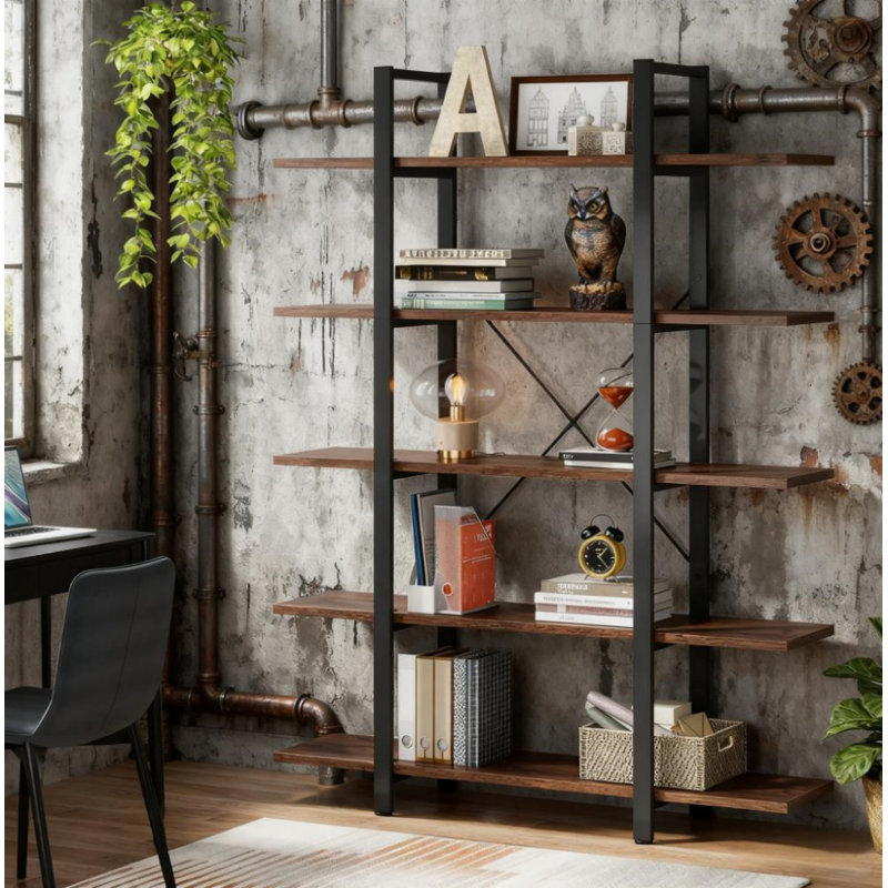 Bibliothèque à 5 niveaux H 72 po x l 12 po x L 47 po