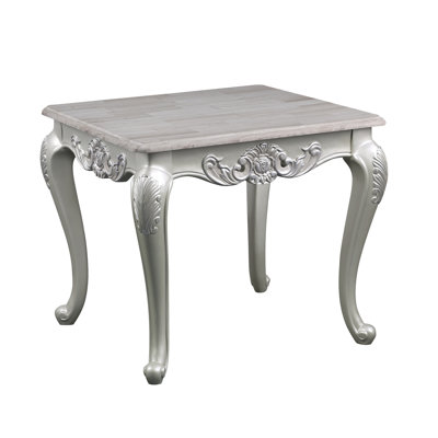 Traditional Design Silver Living Room End Table - Complement Modern Aesthetics Wooden Versatile For Any Decor Style