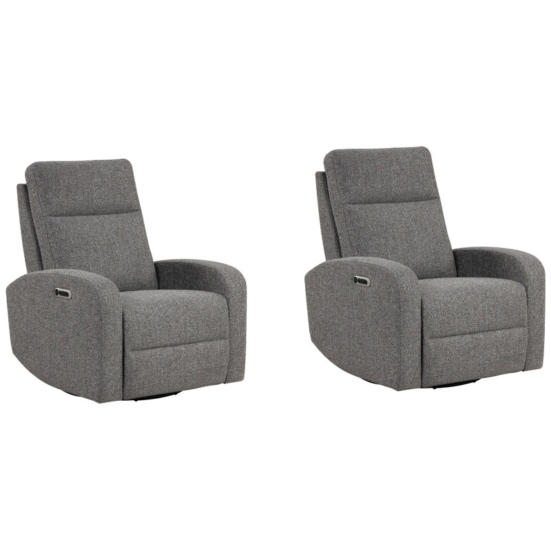 Power Swivel Glider Recliner Two Pack, Natural Beauty Grey