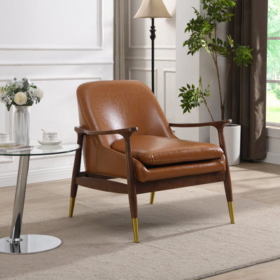 Marchese Raymond Faux Leather Upholstered Lounge Chair