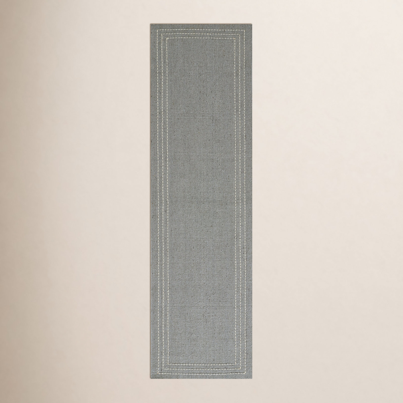 Patton Light Blue Hand-Loomed Wool Rug, Runner 2'3" x 8'
