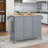 Rolling Mobile Kitchen Island With Solid Wood Top And Locking Wheels,Drop Leaf Breakfast Bar,Spice Rack, Towel Rack & Drawer-2042033975