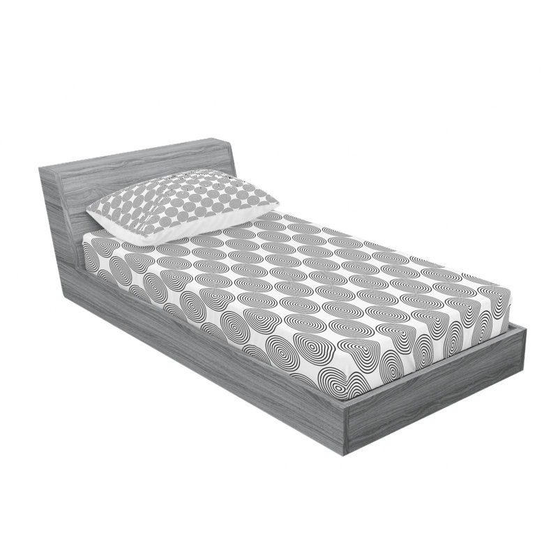 Microfiber Geometric Sheet Set, Twin Sheet Set with Fitted Sheet