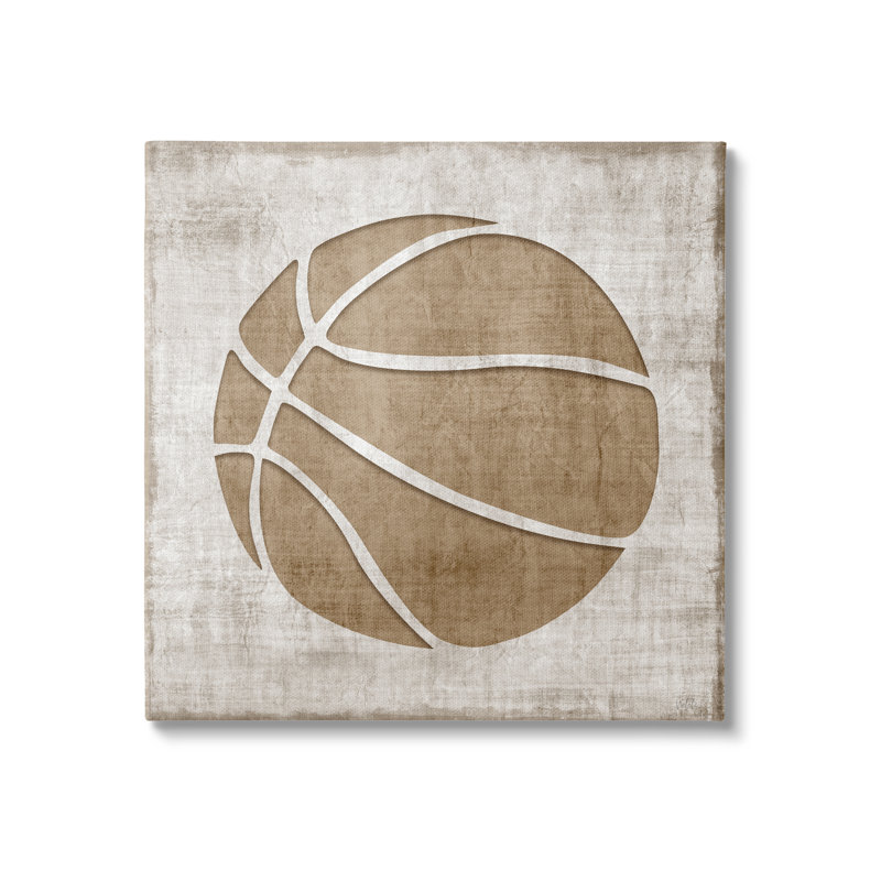 «Rustic Basketball Silhouette Shape Sports Team Ball» par Natalie Carpentieri, impression sur toile tendue