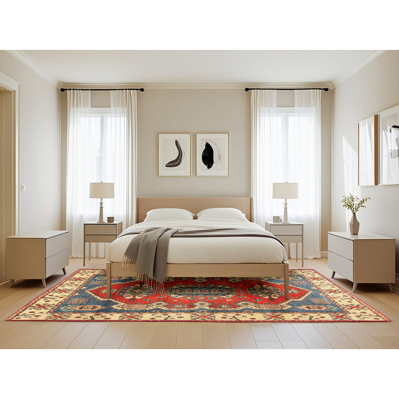 Tapis beige Southwestern, Rectangle 5 pi x 8 pi