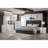 Navy Upholstered Queen Panel Bed