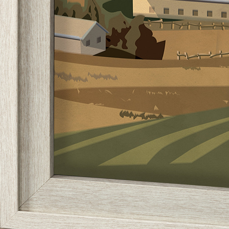 «Ohio Go» par Simone, reproduction d'art encadrée sous verre, Cadre photo brun / noyer, H 61,5 po x l 41,5 po x P 1,5 po