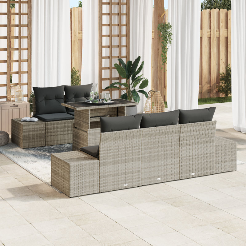 239cm Wide Patio Sofa with Cushions
