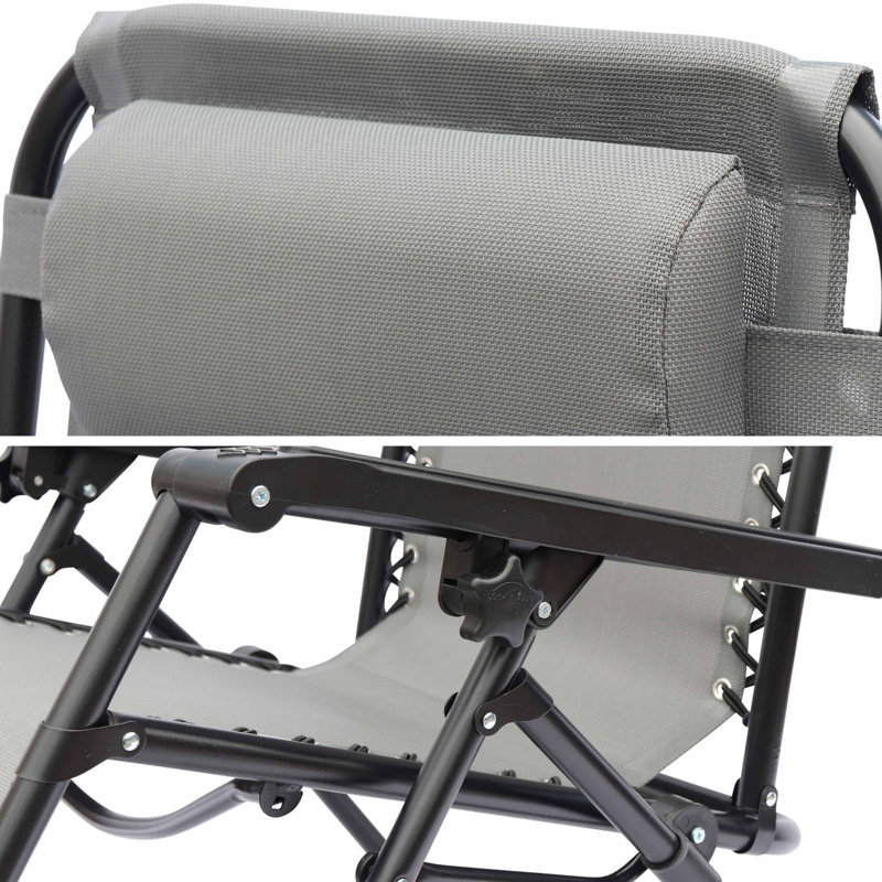 Aribah 90cm Long Reclining Zero Gravity with Cushions, Grey