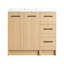 Meuble-lavabo sur pied 36 po avec lavabo en résine et armoire de rangement multifonctionnelle
