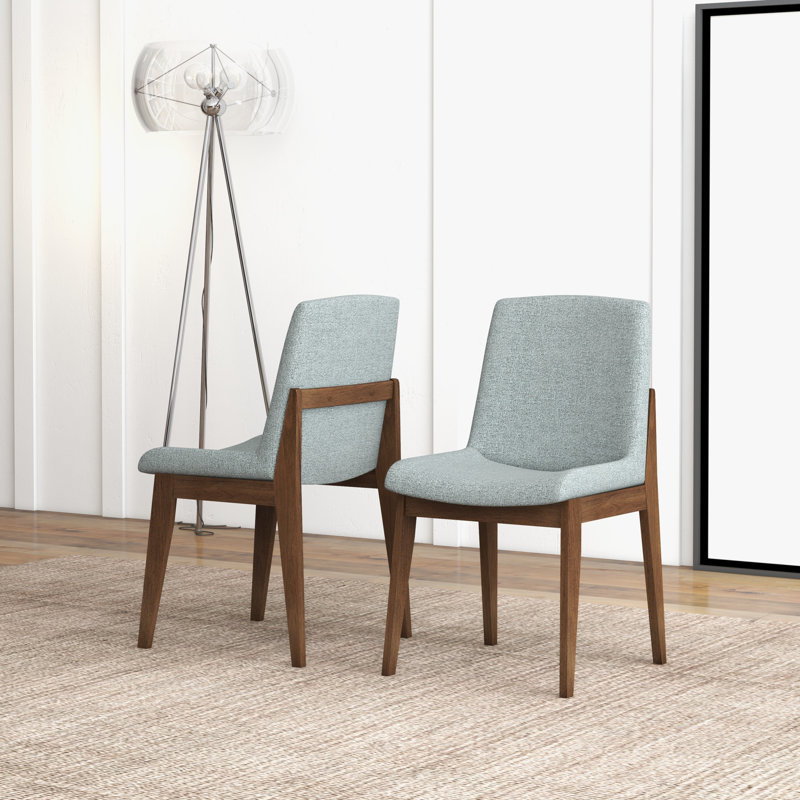 Chaise d'appoint rembourrée en bois massif Halladay, Gris clair
