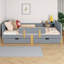 Twin Platform Bed Stroage Drawers Guardrail Small Shelf Hooks Easy Install Bedroom-608554240-610075005