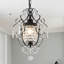 Lustre suspendu en cristal classique noir mat Matt