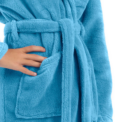 Peignoir 100% microfibre en molleton avec poches et capuche pour les enfants