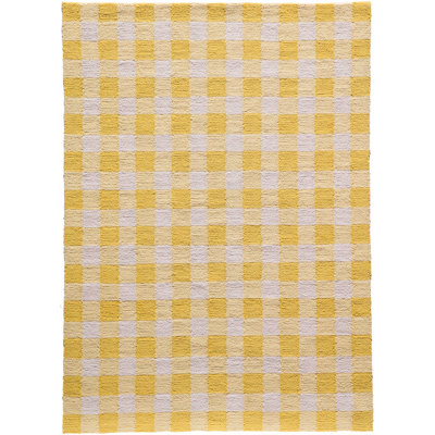 India Hand Hooked Wool Plaid Area Rug