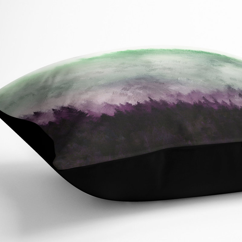 Foggy Forest Cushion with Filling, 40cm H x 40cm W x 15cm D, Black