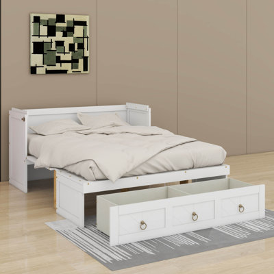 Grand lit escamotable avec port USB et grand tiroir