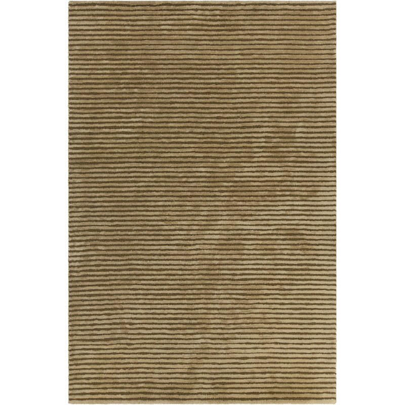 Tapis vert en laine touffeté à la main Chester, Rectangle 7 pi 9 po x 10 pi 6 po