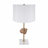 Table Lamp With Agate Slice And White Drum Shade